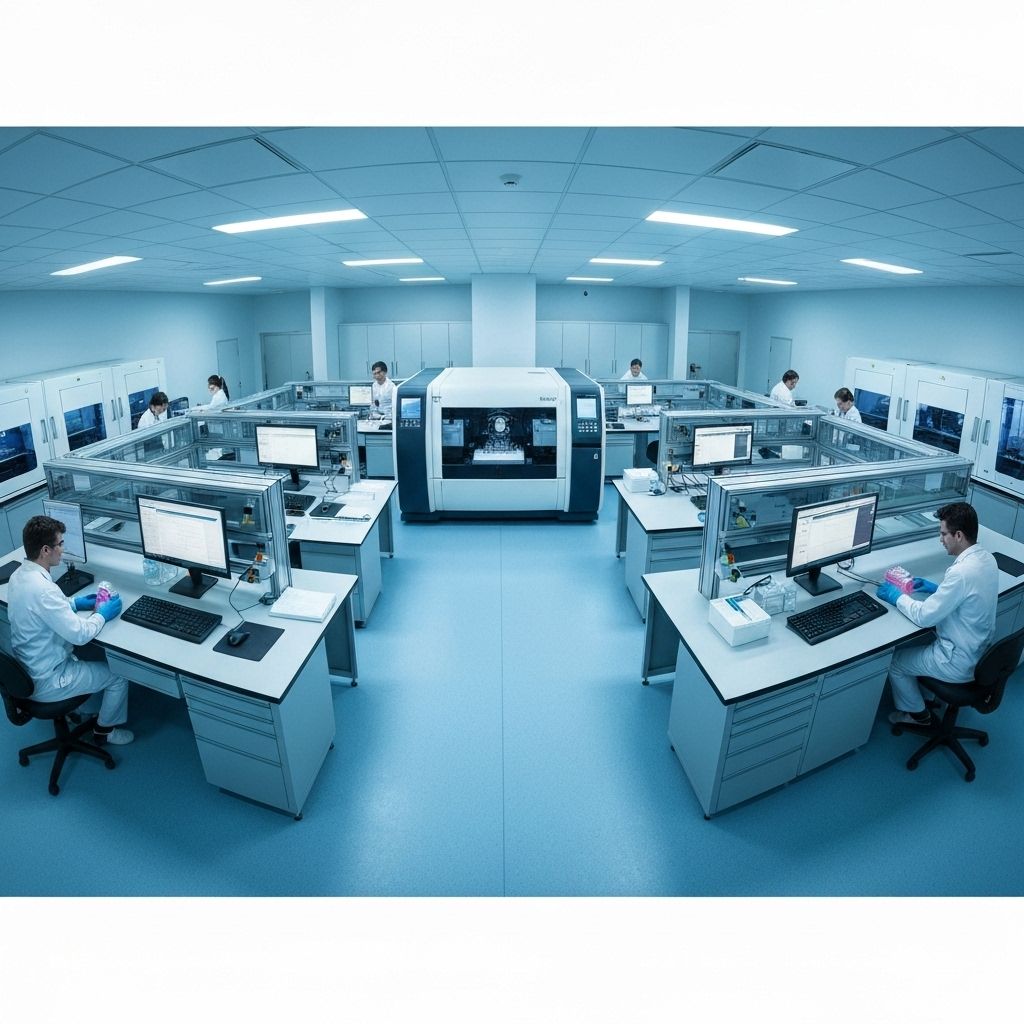 Equipo de secuenciación NGS en laboratorio médico